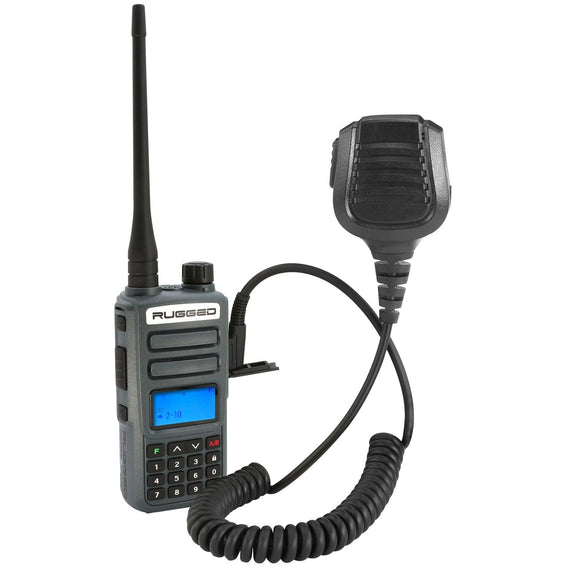 BUNDLE - Rugged GMR2 GMRS and FRS Two Way Handheld Radio with Hand Mic