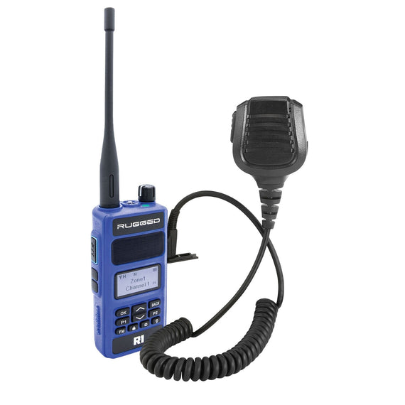 R1 VHF and UHF digital and analog 2-way handheld radio with speaker hand mic