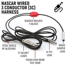 NASCAR 3-Conductor 3C Circle Track Road Race Car Harness