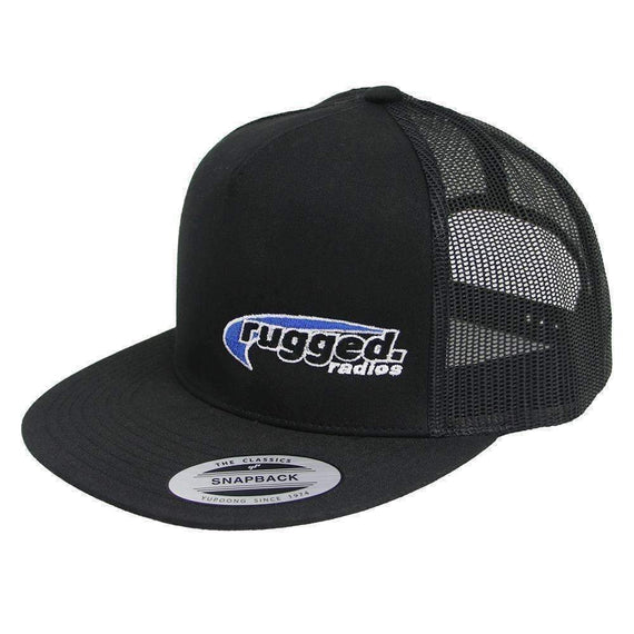 Rugged Radios Flat Bill Snapback Hat (Black / Black)